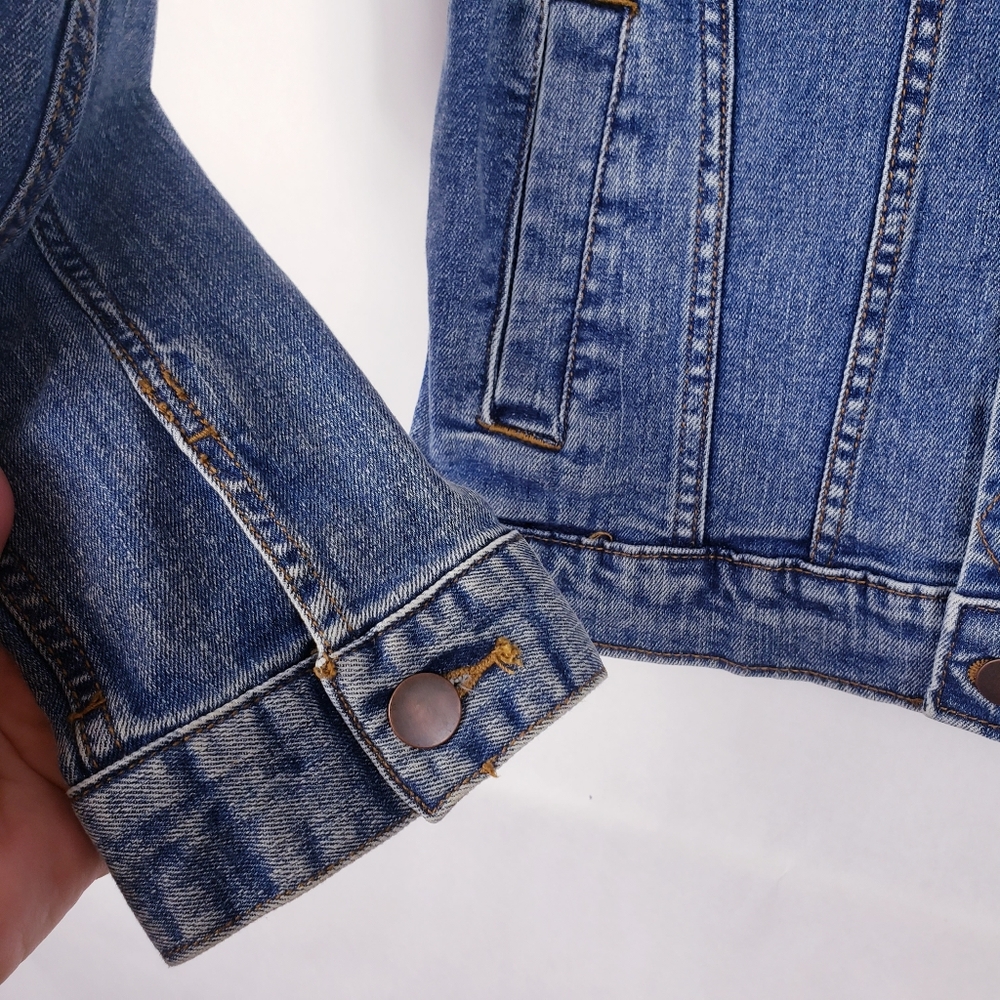 Wonder Nation Girls Jean Jacket Trucker Stretch blue size XXL 18 - Picture 3 of 5